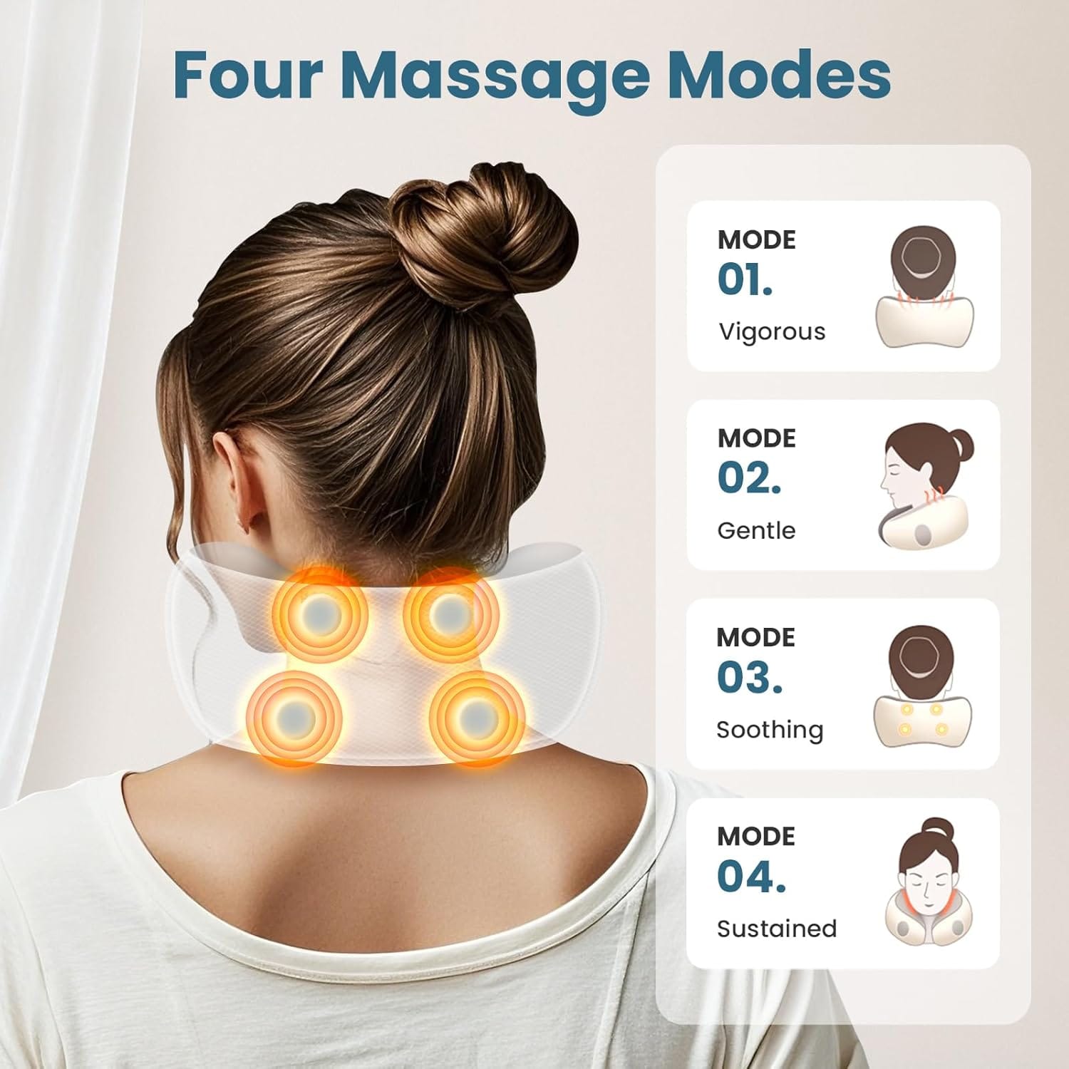 Medicane Neck Travel Pillow with Massage, Neck Massager with Heat & Gentle Vibration Massage, Ergonomic Memory Foam with Comfortable Eye Mask, Perfect for Airplane - 5