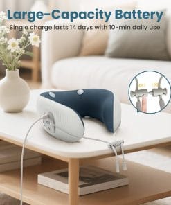 Medicane Neck Travel Pillow with Massage, Neck Massager with Heat & Gentle Vibration Massage, Ergonomic Memory Foam with Comfortable Eye Mask, Perfect for Airplane - 6