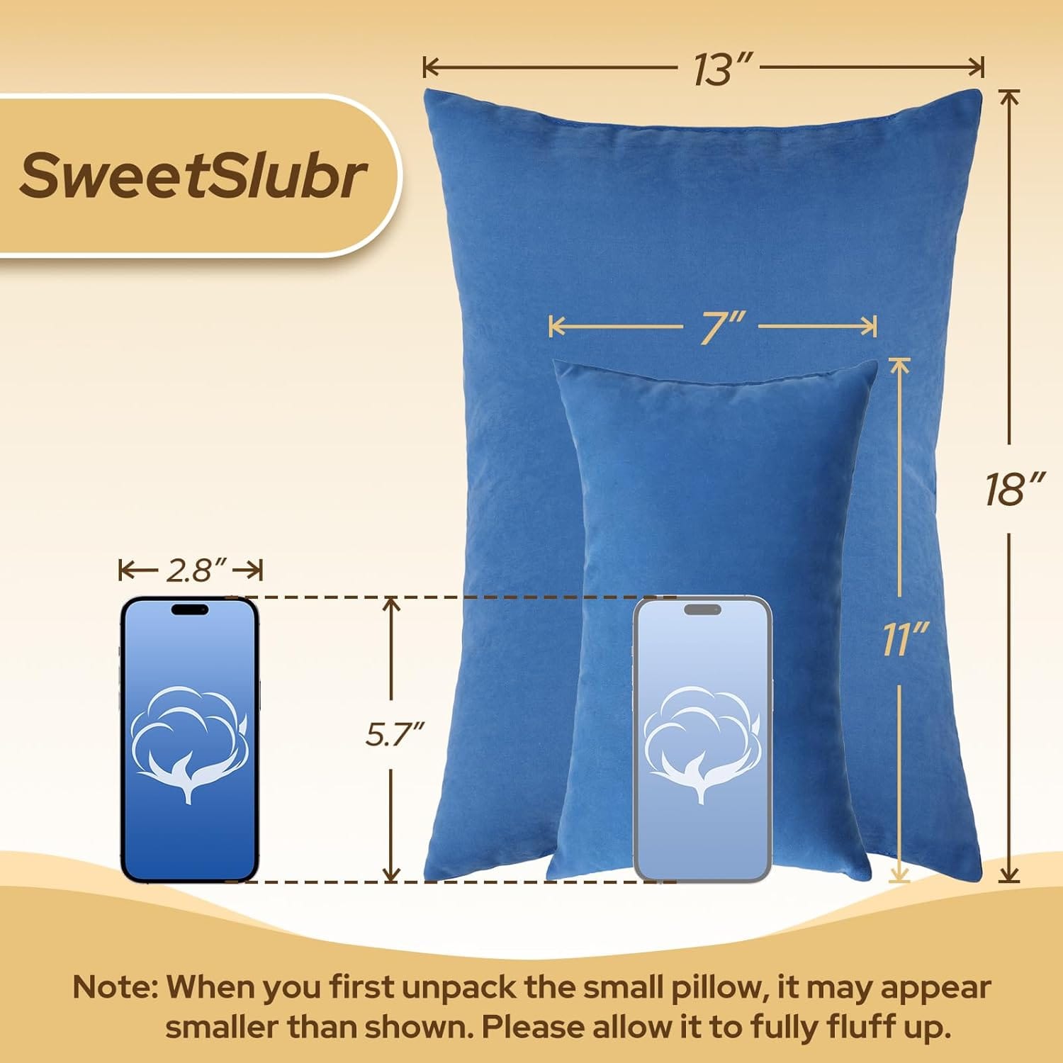 Small Travel Pillows - 2 Pack, 7"x11" Mini Neck Pillow for Airplane & Long Flight, Machine Washable Headrest for Nap & Sleeping, Portable Soft Tiny Cushion for Lumbar, Knee, Ankle (Blue) - Image 7