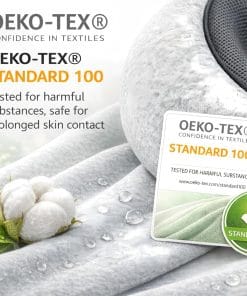 Travel Neck Pillow with 100% Pure Memory Foam, G-Shape, Includes Eye Mask & Ear Plugs, Ergonomic Design for Airplane, Car & Office, etc, Beige Gray - 4