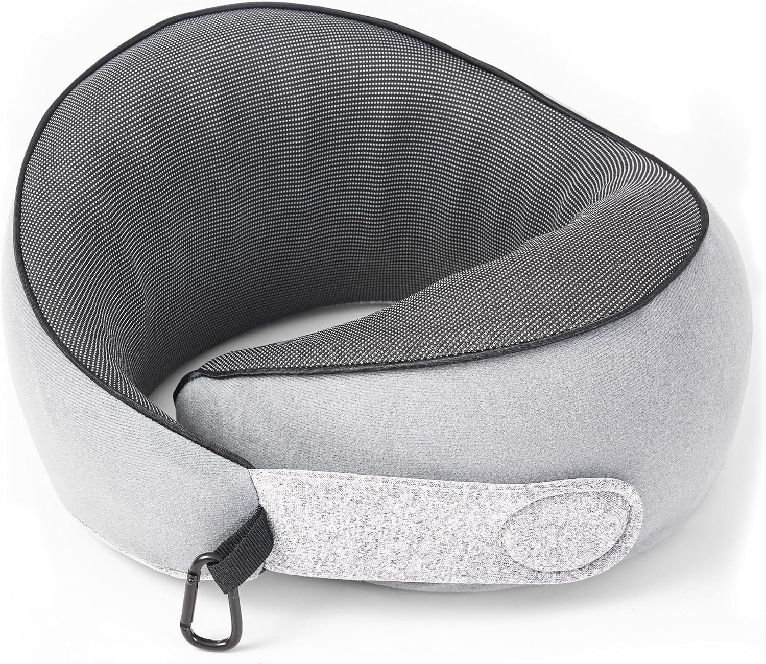 Travel Pillow, 100% Pure Memory Foam Travel Neck Pillow Airplane Neck Support Ergonomic Design for Traveling Suitable for Airplanes,Offices and Cars-Gray - 1