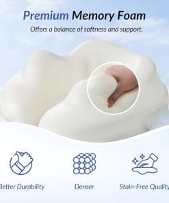 ZIKEE Ergonomic Travel Neck Pillow for Airplane, Dual-Hold Design to Stabilize Head and Neck on Flights, Ear-Free Memory Foam Airplane Travel Pillow, Quality Carrying Case - 5