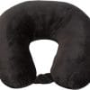 Adult Cozy Soft Microfiber Neck Pillow for Travel – Compact, Machine Washable - Perfect for Airplane, Car, or Home Use - Filled and Finished in The USA – Black - 1
