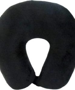 Adult Cozy Soft Microfiber Neck Pillow for Travel – Compact, Machine Washable - Perfect for Airplane, Car, or Home Use - Filled and Finished in The USA – Black - 4