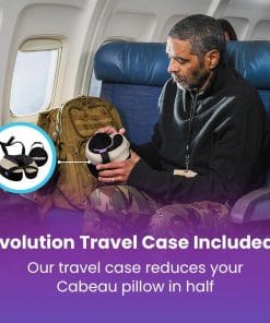 Cabeau Travel Neck Pillows for Airplanes – The Neck’s Evolution, TNE S3 – Supportive Memory Foam Design for Long Haul Flights – Attachable Seat Straps and 360° Support - 6