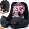 ComfyNap® Versatile Travel Neck Pillow for Airplane [Patented], 9 Positions in 3 Techniques, Plane Pillow with Pure Memory Foam, Travel Pillow with HeadRest Flight Sleep, Travel Essential - 1