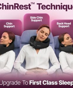 ComfyNap® Versatile Travel Neck Pillow for Airplane [Patented], 9 Positions in 3 Techniques, Plane Pillow with Pure Memory Foam, Travel Pillow with HeadRest Flight Sleep, Travel Essential - 3
