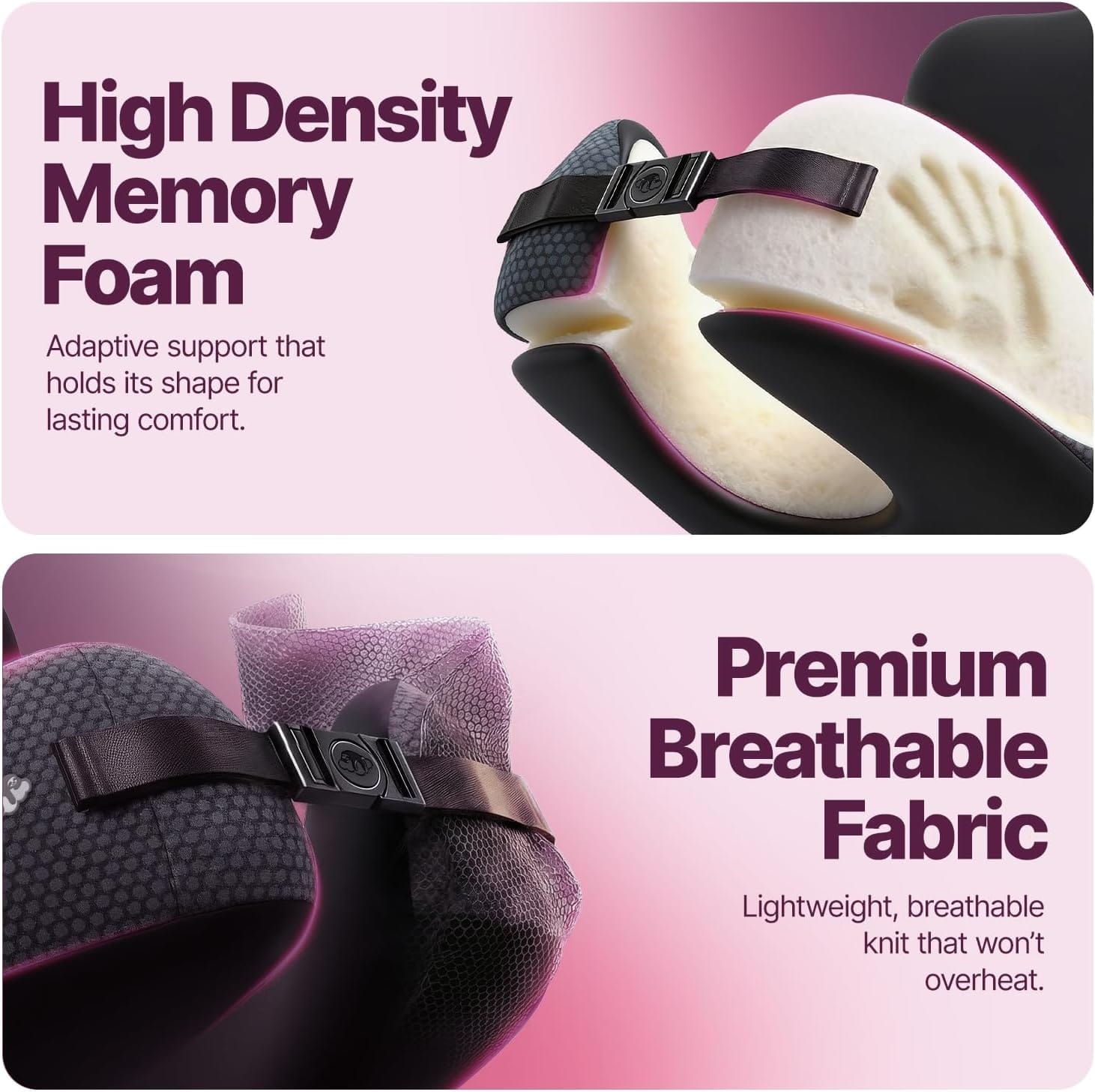 ComfyNap® Versatile Travel Neck Pillow for Airplane [Patented], 9 Positions in 3 Techniques, Plane Pillow with Pure Memory Foam, Travel Pillow with HeadRest Flight Sleep, Travel Essential - 4