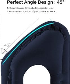 Inflatable Travel Pillow for Airplane, Inflatable Neck Air Pillow for Sleeping(Blue) - 4