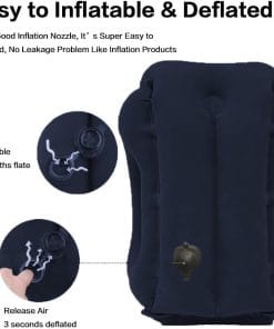 Inflatable Travel Pillow for Airplane, Inflatable Neck Air Pillow for Sleeping(Blue) - 5