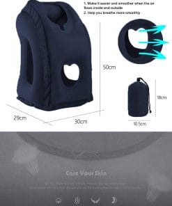 Inflatable Travel Pillow for Airplane, Inflatable Neck Air Pillow for Sleeping(Blue) - 6