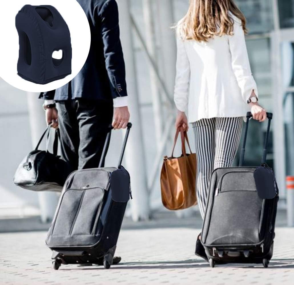 Inflatable Travel Pillow for Airplane, Inflatable Neck Air Pillow for Sleeping(Blue) - 8
