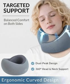 Neck Travel Pillow - Memory Foam Travel Pillow for Airplane, Washable Comfortable Breathable Cover, 360 Degree Support Ergonomic Design Best for Travel, Flight, Train, Sleeping - 2