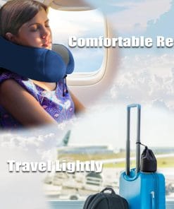 Travel Pillow, Memory Foam Neck Pillow for Traveling, U Shape Neck Pillow Airplane Portable Flight Pillow Travel Kit with 5D Contoured Eye Masks and Earplug for Plane Train - 7