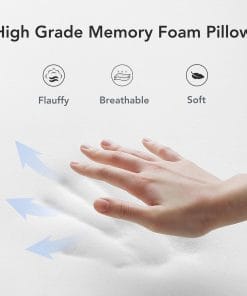 Alternative view of KPNEOL Travel Pillow, 100% Pure Memory Foam Travel Neck Pillow Airplane Neck Support Ergonomic Design for Traveling Suitable for Airplanes,Offices and Cars-Cooling Silk Blue