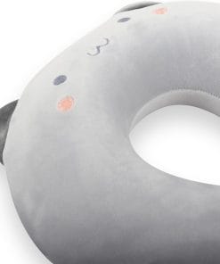 Alternative view of Kids Neck Pillow for Travel with Sleep Eye Mask, Cute Travel Neck Pillow, Memory Foam Flight Sleeping Headrest Pillow for Boys & Girls, Airplane, Train, Car, Home Use - Grey Cat