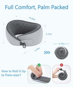 Alternative view of BeeVines Travel Pillow with Carry Case, Memory Foam Neck Pillows for Airplanes, 360° Wrap Around Support for Sleeping, Breathable & Washable Cover for Long Flights, Car & Train Traveling