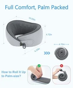 Alternative view of BeeVines Travel Pillow with Carry Case, Memory Foam Neck Pillows for Airplanes, 360° Wrap Around Support for Sleeping, Breathable & Washable Cover for Long Flights, Car & Train Traveling
