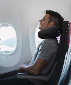 Alternative view of Black Travel Neck Pillow Memory Foam Airplane Pillow for Neck and Head Support Soft Portable U Shape Neck Pillow for Plane, Car & Home Office Use
