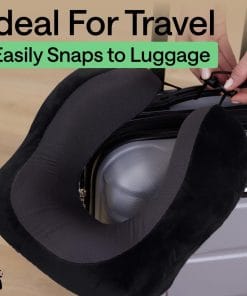 Alternative view of GORILLA GRIP Travel Neck Pillow for Airplanes, CertiPUR-US® Memory Foam Cooling Mesh Pillows, Soft Velvet Washable Cover, Support Headrest for Sleeping, Traveling Essentials Flight Accessories, Black