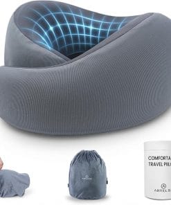 Neck Travel Pillow - Memory Foam Travel Pillow for Airplane, Washable Comfortable Breathable Cover, 360 Degree Support Ergonomic Design Best for Travel, Flight, Train, Car, Sleeping - 1
