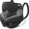 YFONG Travel Pillow for Long Flight Airplane, Head Strap Combo with 3D Contoured Sleep Eye Mask, Neck Pillow for Travel Essential, 360° Support Memory Foam Headrest, Prevent Bobbing - 1