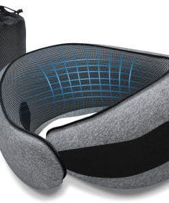 Neck Travel Pillows for Airplanes Memory Foam Neck Comfort Pillow Compact Ergonomic Design Sleeping Essentials for Long Flights Car Rides and Home Use - 1