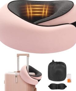 Travel Neck Pillow, Memory Foam Neck Support for Airplane, Car & Office, Breathable Portable Design with Eye Mask, Earplug Holder & Carry Bag, for Women&Men - 1