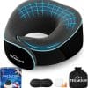 Travel Pillow Neck Pillow for Airplane Travel Essentials - Memory Foam Travel Neck Pillow, Stops Head Bobbing With Eye Mask & Earplugs, Portable Carry Bag for Long Flights- Airplane - 1