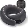 WANDER PLUS® Travel Neck Pillow, Pure Memory Foam Neck Pillow for Airplanes, Comfortable Breathable Cover, 360 Degree Support Ergonomic Design Best for Sleeping Plane Train Travel - 1