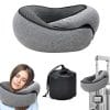 WEERSHUN Travel Pillow for Airplanes, 2026 New Memory Foam Neck Pillow with Chin Wrap for Traveling, Suitable for Airplanes, Offices and Cars (Dark Gray) - 1