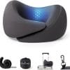 Dream Valley® Neck Travel Pillow, Memory Foam Travel Pillow for Airplane, Portable Roll-Up Neck Pillow with Cooling Inner Fabric, 360° Ergonomic Support, No Head Bobbing, Charcoal Gray - 1