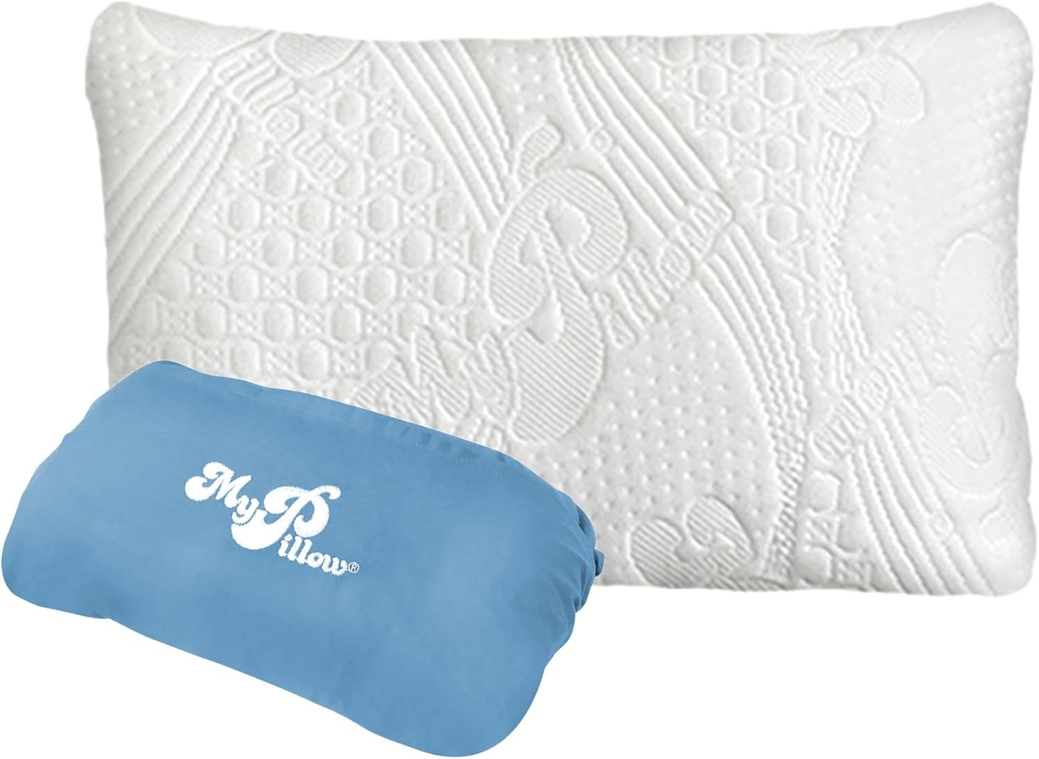 MyPillow Multi-Use Travel Pillow Compact Pillow for On-The-Go Comfort and Sleeping, Portable, Compact, Washable Pillow for Adult and Kids Neck Support [Gray Stripe] - Image 4