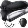 Neck Pillow for Traveling, Travel Pillows for Airplanes, Adjustable Neck Pillow Airplane Travel Essentials - 2 Layer Patented - Inflatable Air Loop & Memory Foam for 360° Ergonomic Support - 1