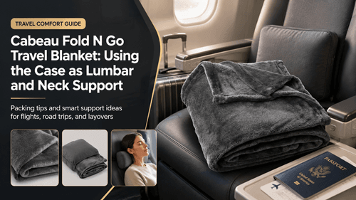 Cabeau Fold N Go Travel Blanket: Using the Case as Lumbar and Neck Support