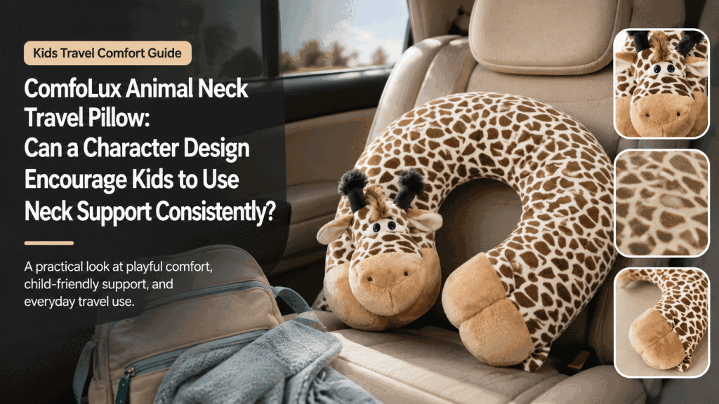 ComfoLux Animal Neck Travel Pillow shown at full image quality for travel comfort evaluation