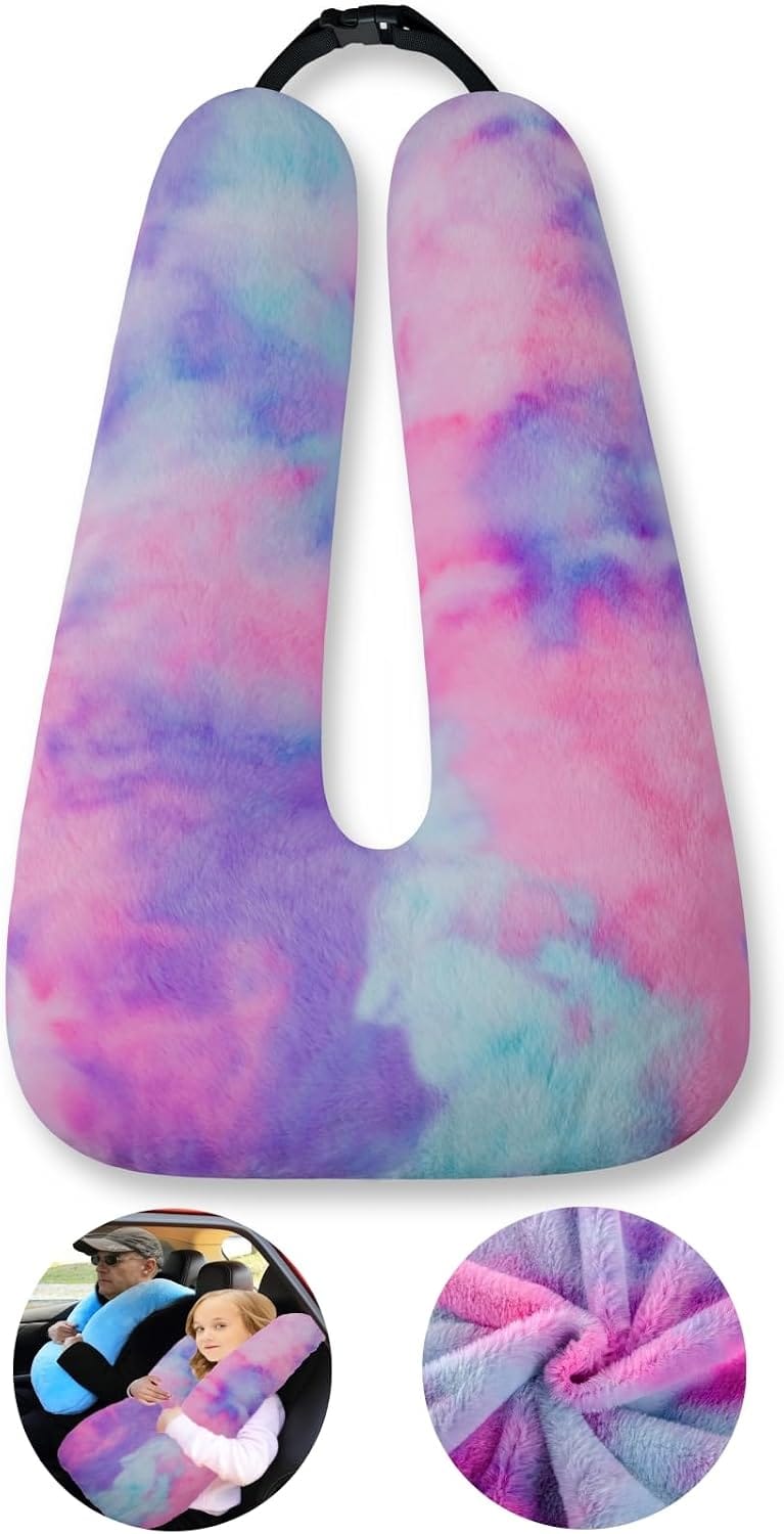 FHSGGP Travel Pillow Car Pillow Kid Car Sleeping Colorful Purple - 1