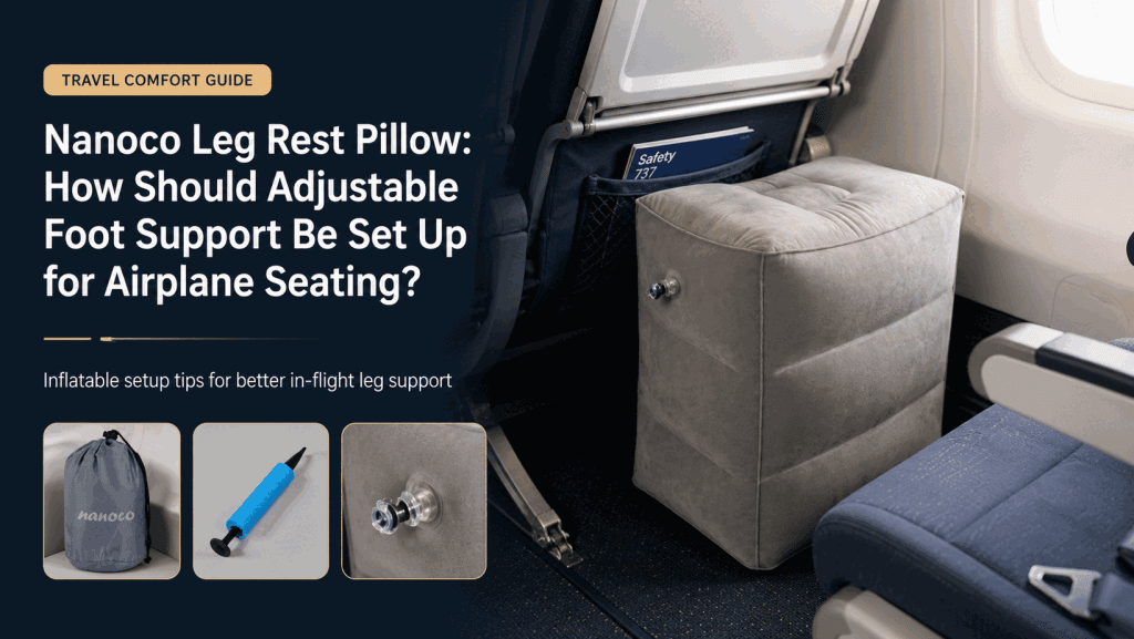 Nanoco Leg Rest Pillow shown at full image quality for travel comfort evaluation