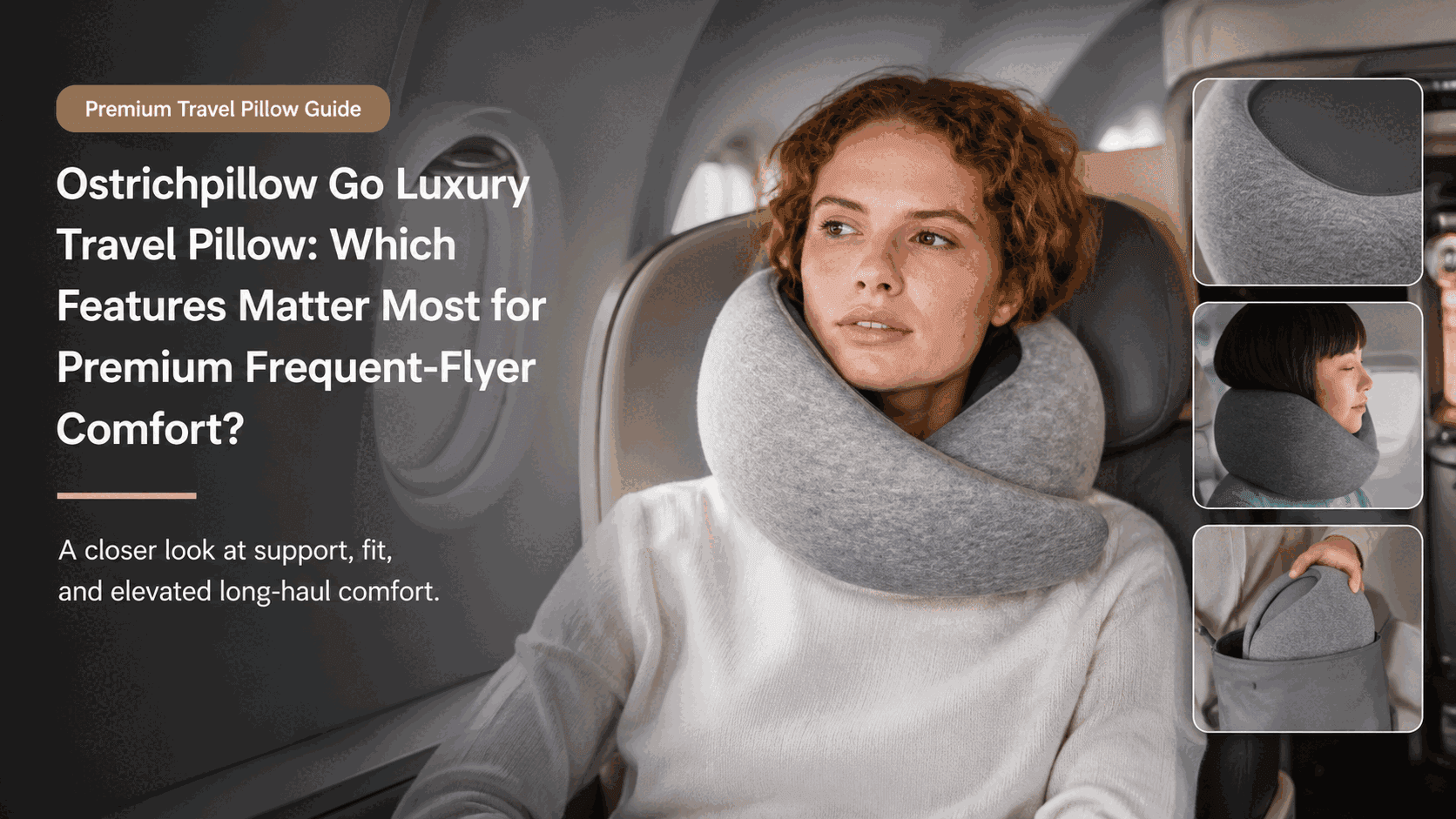 Ostrichpillow Go Luxury Travel Pillow shown at full image quality for travel comfort evaluation