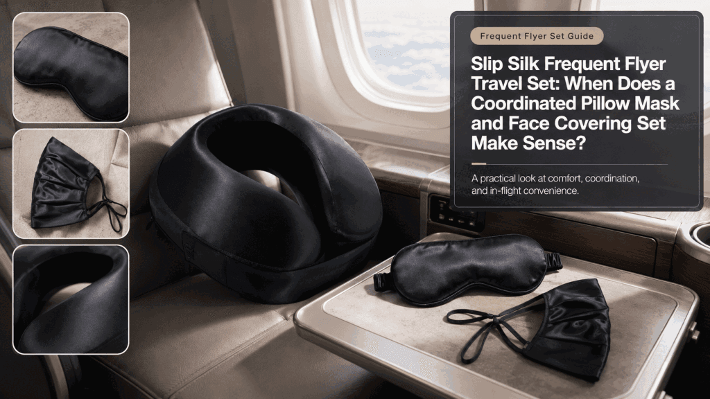 Slip Silk Frequent Flyer Travel Set shown at full image quality for travel comfort evaluation
