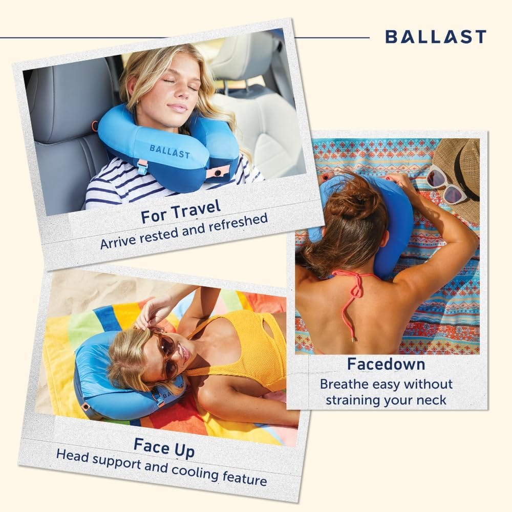 Ballast Pro Beach & Travel Pillow – Inflatable Neck Pillow for Airplanes, Beach & Pool, Compact and Water-Resistant - Image 2