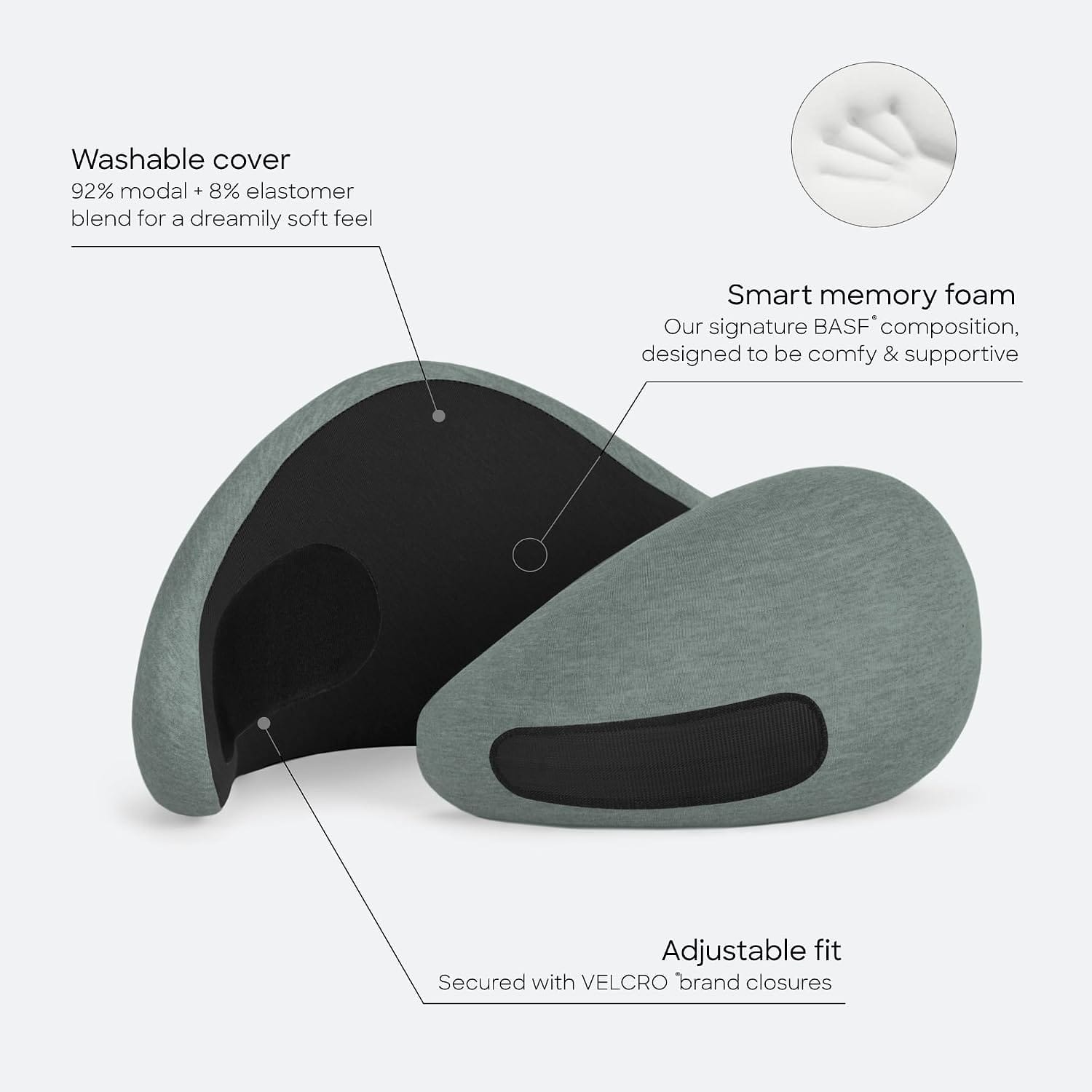 Ostrichpillow GO Travel Pillow, 360° Memory Foam Support, Soft & Washable - Image 6