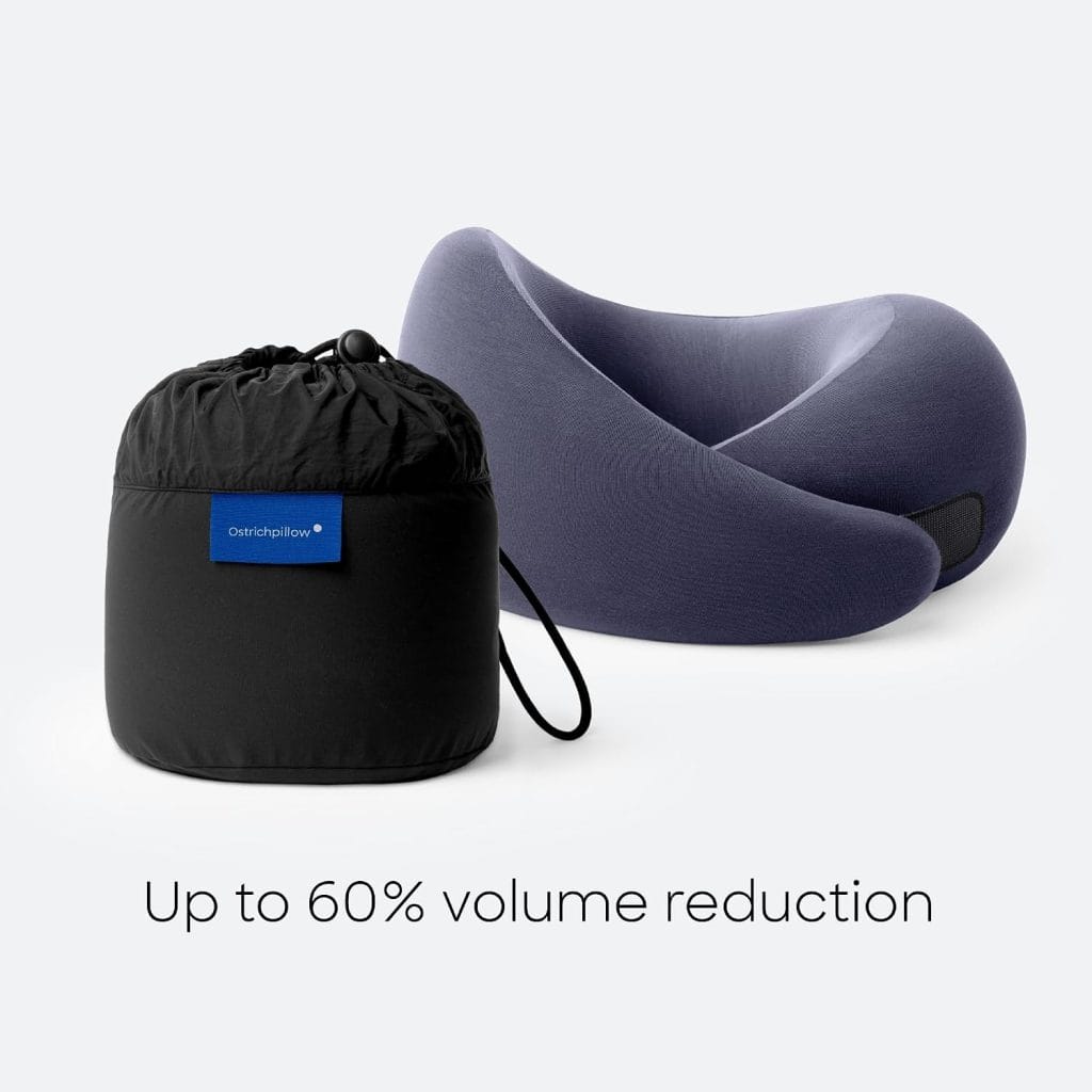 Ostrichpillow GO Travel Pillow, 360° Memory Foam Support, Soft & Washable product use example