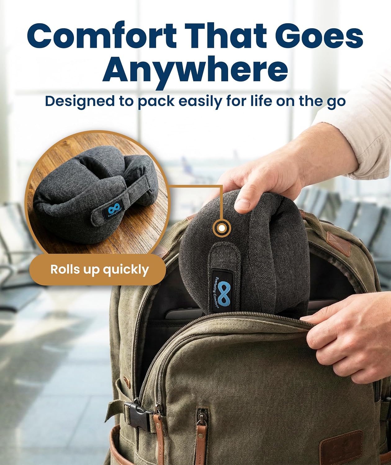 Everlasting Comfort Upgraded Neck Pillow for Airplanes – Memory Foam Travel Headrest for Flying – Portable Multi-Position Travel Pillows with 360°Support – Long Flight Essentials for Sleep & Home Use - Image 6