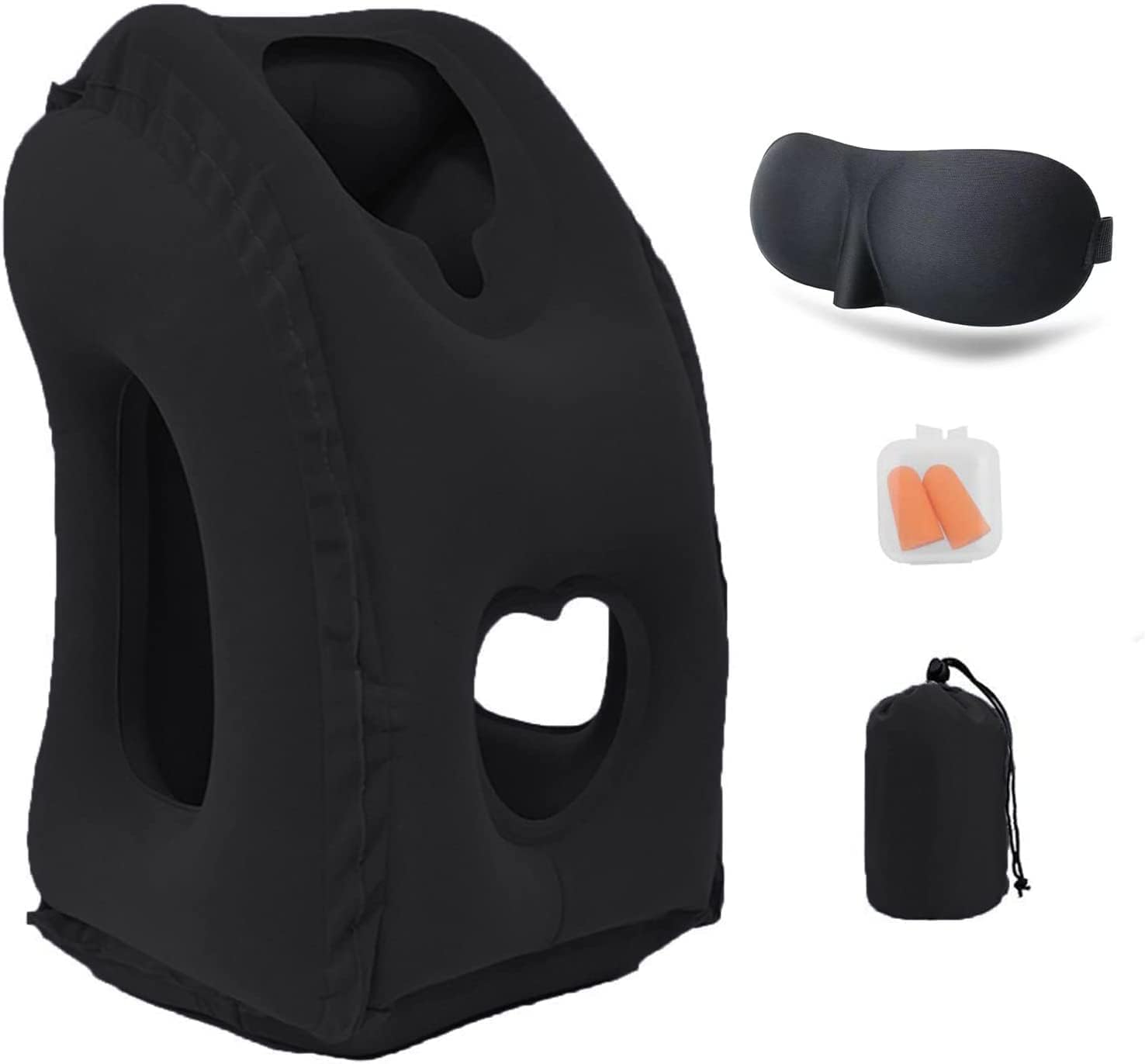 Inflatable Travel Pillows for Airplane, Blow Up Neck Pillow for Sleeping, Airplane Travel Essentials for Long Flight Support Head, Neck and Lumbar, Used for Car-Bus-Train-Office Rest - 1