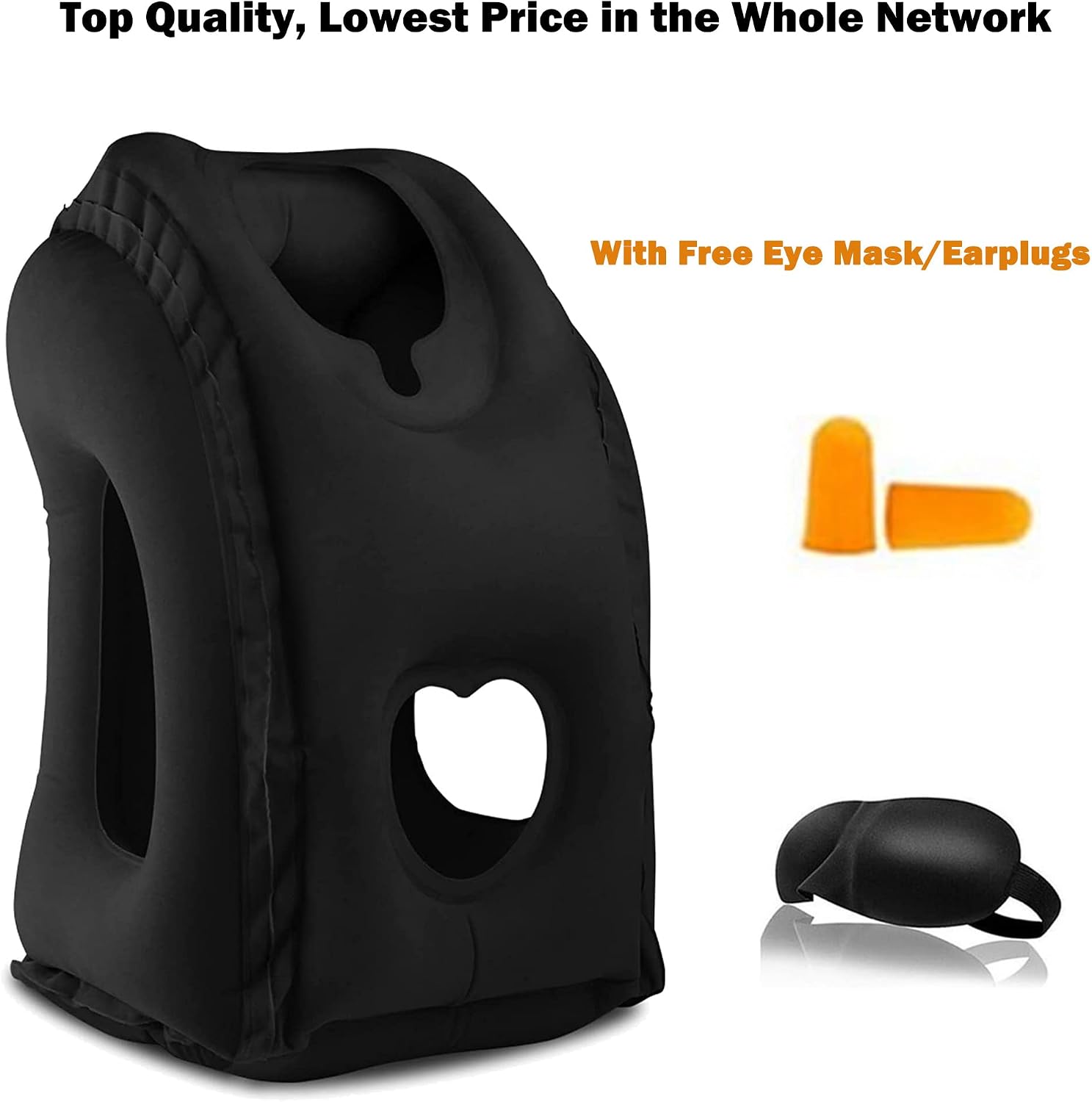 Inflatable Travel Pillows for Airplane, Blow Up Neck Pillow for Sleeping, Airplane Travel Essentials for Long Flight Support Head, Neck and Lumbar, Used for Car/Bus/Train/Office Rest, Adults Kids - Image 9