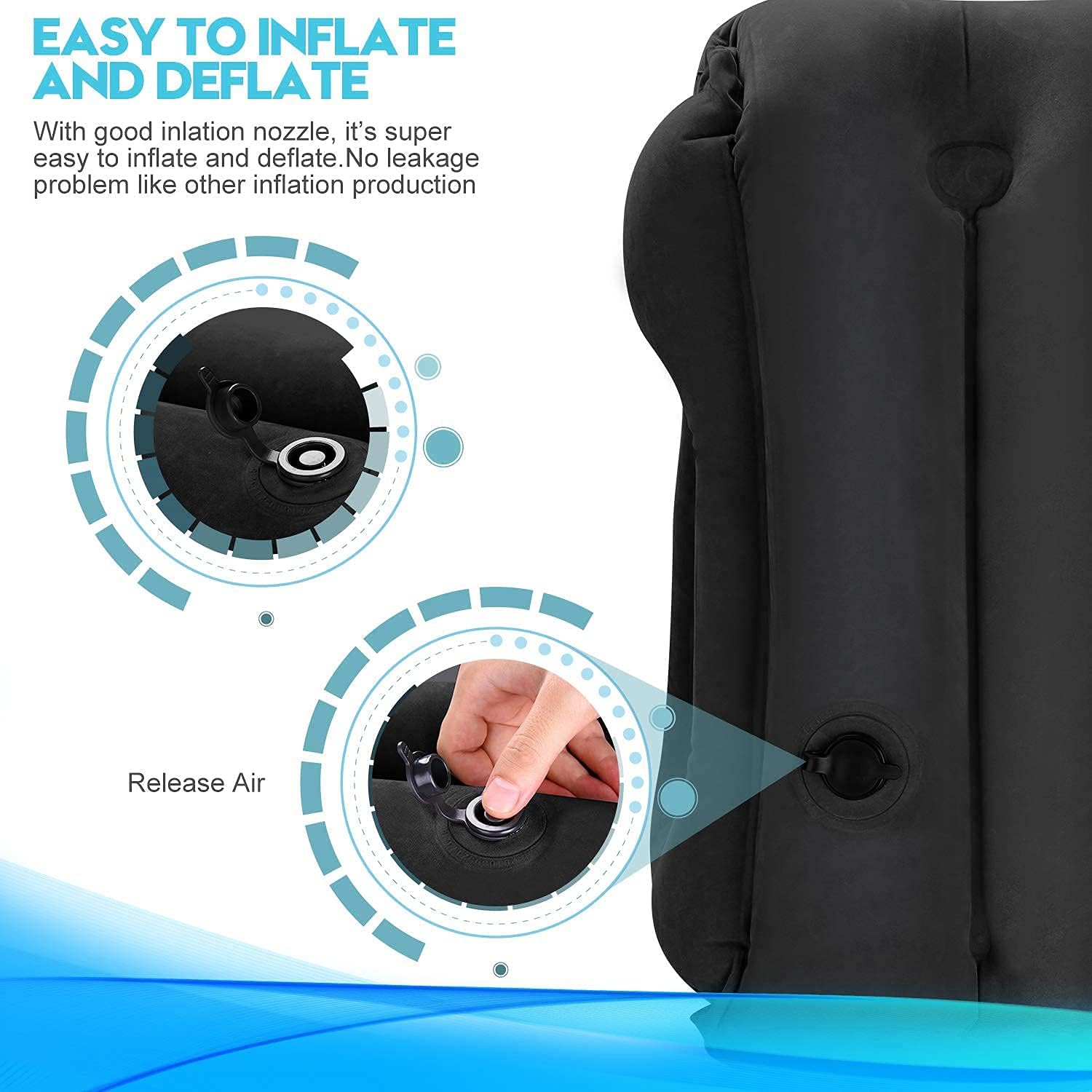 Inflatable Travel Pillows for Airplane, Blow Up Neck Pillow for Sleeping, Airplane Travel Essentials for Long Flight Support Head, Neck and Lumbar, Used for Car/Bus/Train/Office Rest, Adults Kids - Image 6