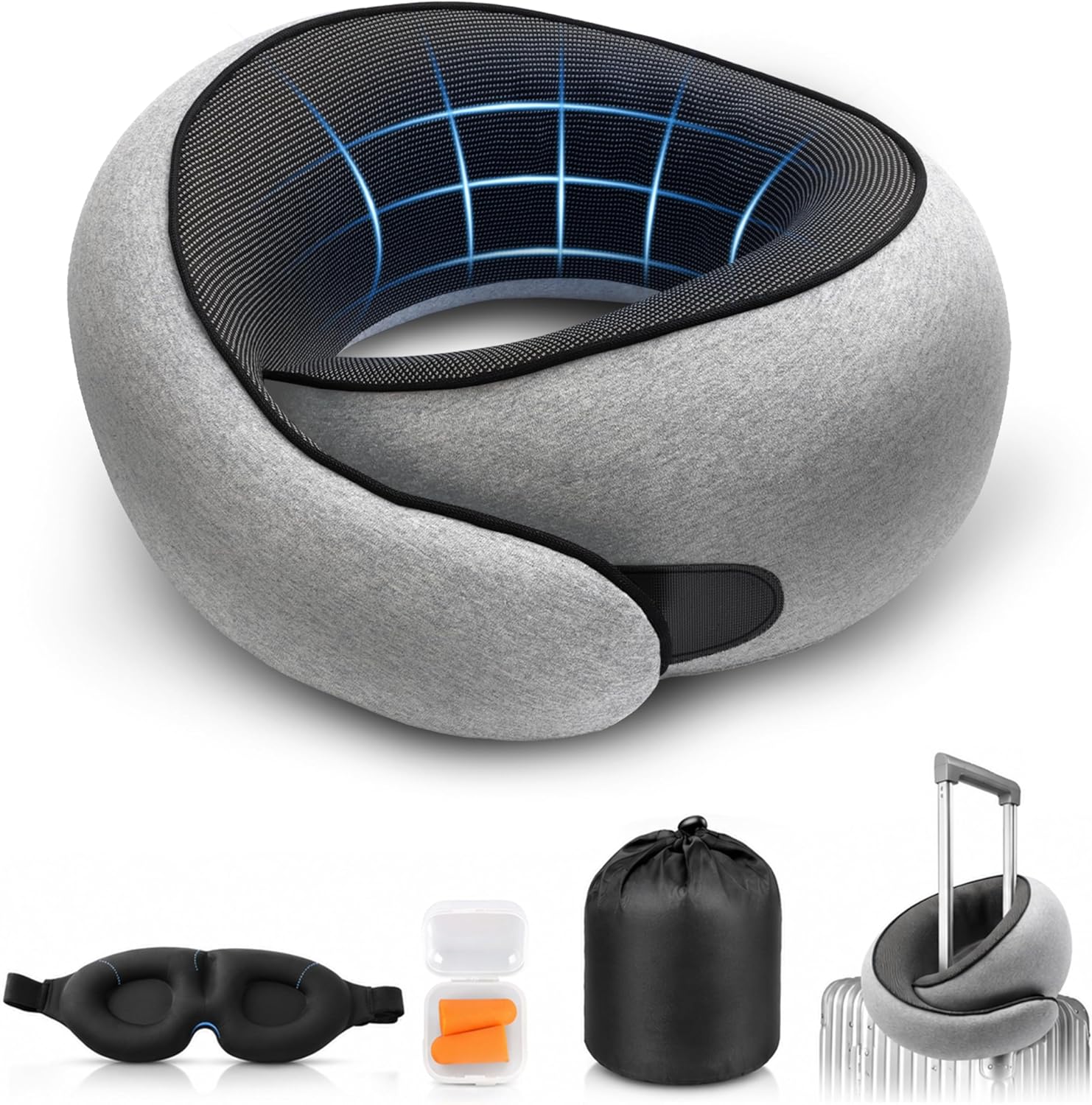 Purroch G-Shape Memory Foam Travel Pillow, Neck Pillow - 1