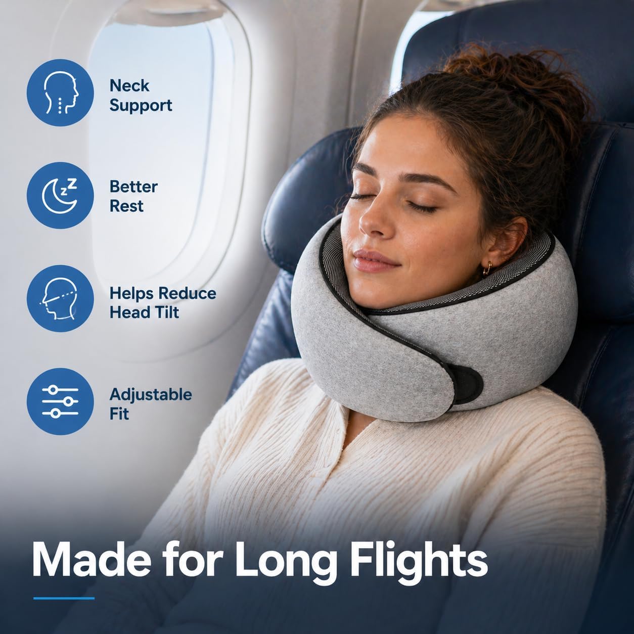 Purroch G-Shape Memory Foam Travel Pillow, Neck Pillow - Image 6