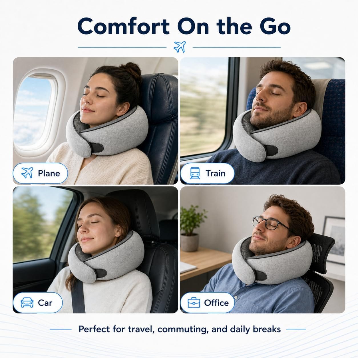 Purroch G-Shape Memory Foam Travel Pillow, Neck Pillow - Image 2